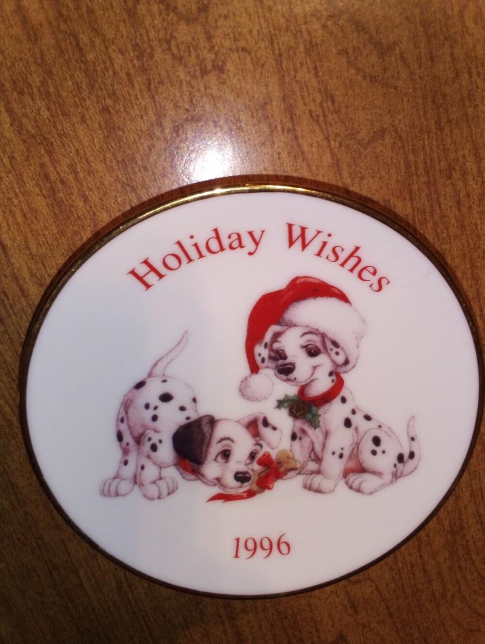 1996 Hallmark Keepsake Orn. Disney Holiday Wishes 101 Dalmatians Collector Plate - Picture 1 of 6